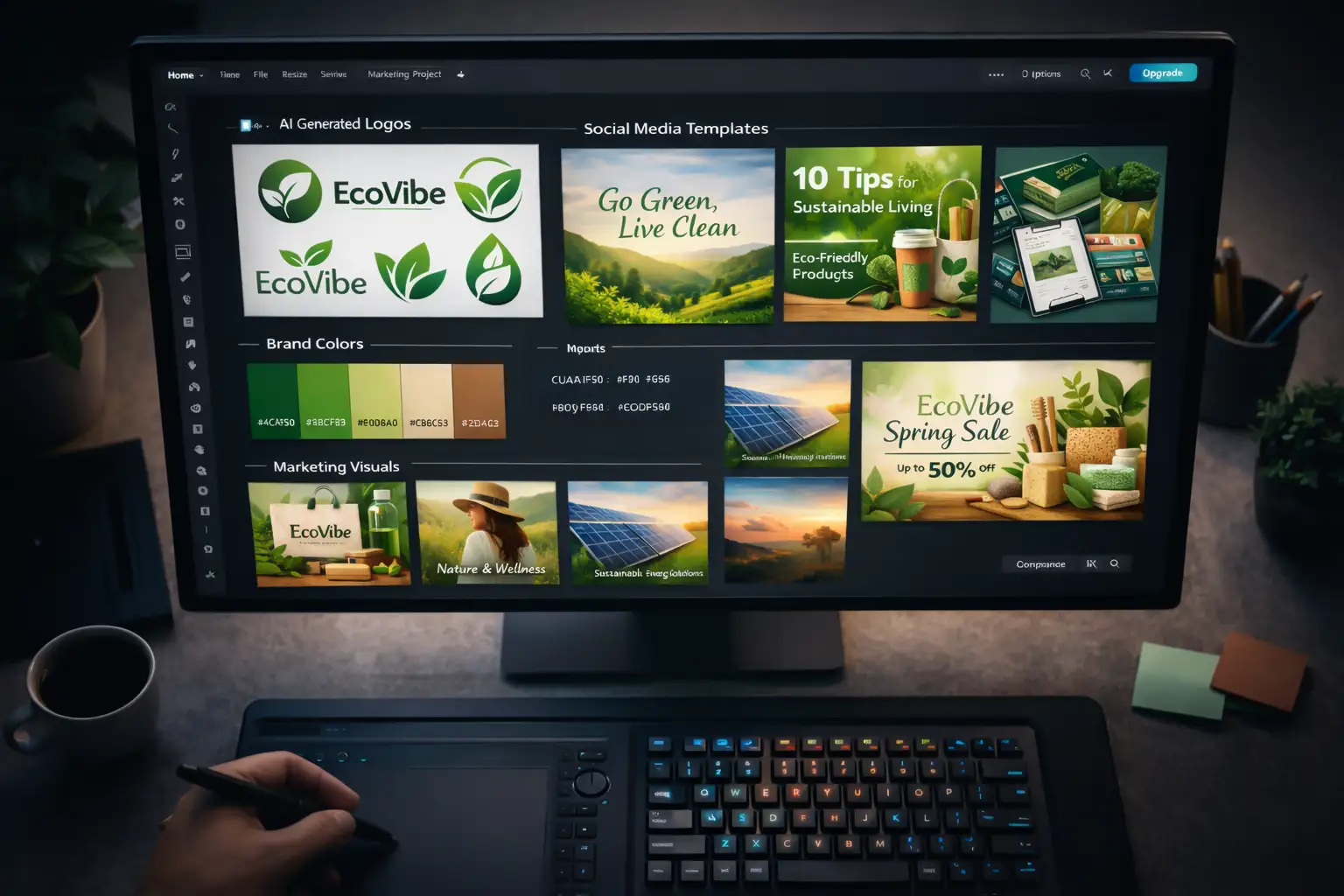 AI-powered logo and social media design