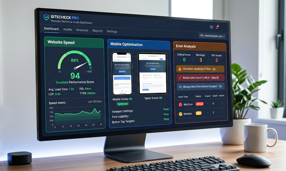 Technical SEO audit showing website performance improvements